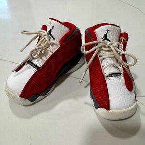 Jordan Kids Red and White Sneakers